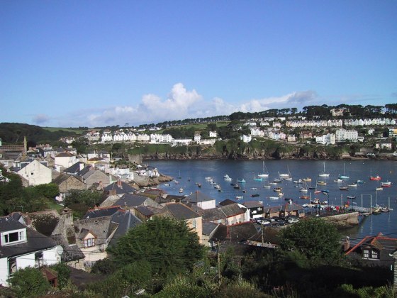 view of Fowey across the river from the house